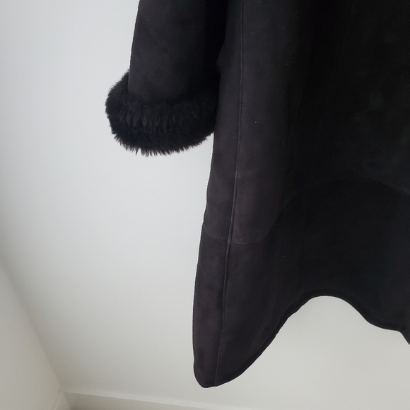 Vintage Black Leather Attic Shearling sheepskin Coat - Picture 15 of 16